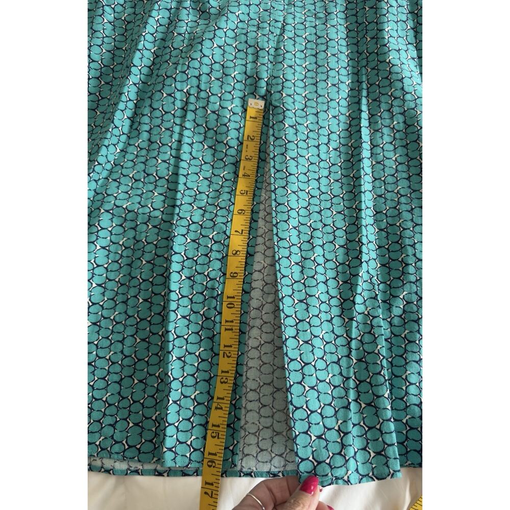 Banana Republic Teal Blue Geometric Linen Blend Midi Slip Dress Womens Large - Picture 5 of 8